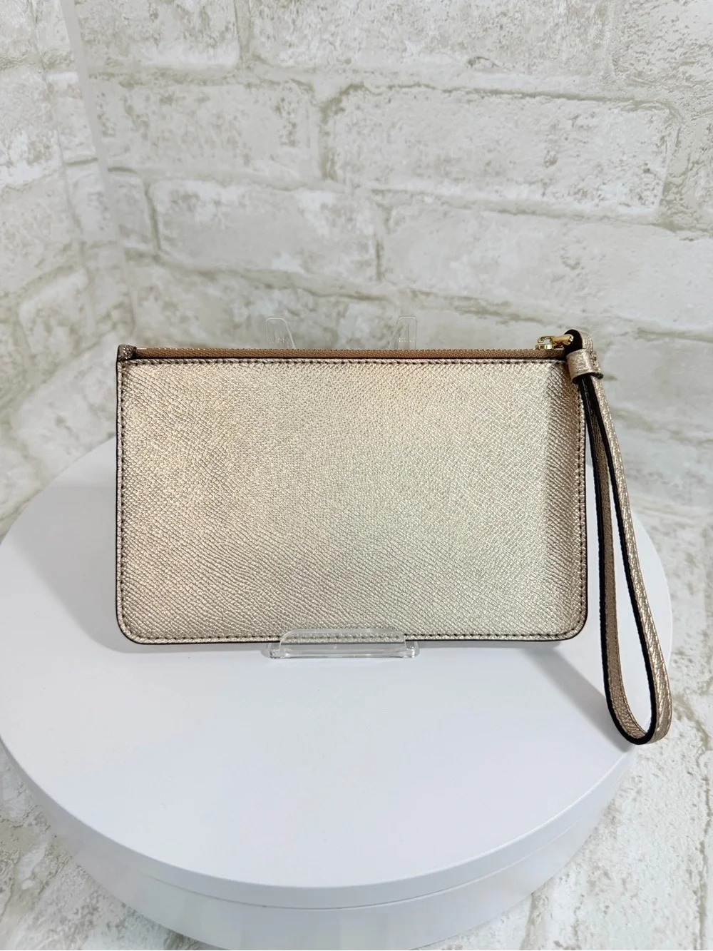 Coach Glitter Wristlet Clutch in Gold
